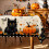 Τραπεζομάντιλο Halloween Black Cat 80x120cm, Σχέδιο Κολοκύθας & Γάτας, Πλενόμενο Ορθογώνιο 5