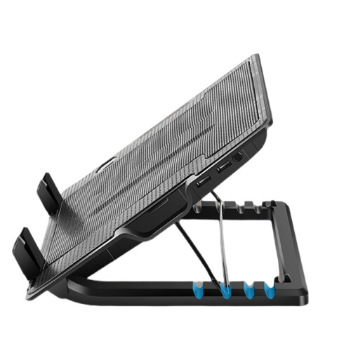 Base de resfriamento para notebook com 2 portas USB para notebooks de 11 a 18 polegadas, suporte estável com ventilador para jogos, ajustável e com 1