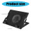 Base de resfriamento para notebook com 2 portas USB para notebooks de 11 a 18 polegadas, suporte estável com ventilador para jogos, ajustável e com 5