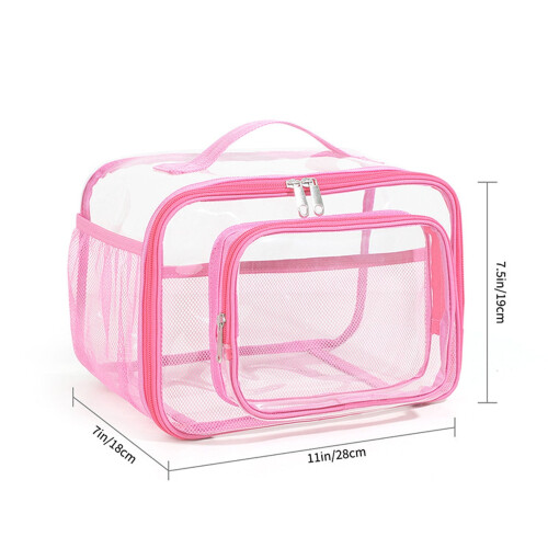 Borsa porta pranzo trasparente, resistente e con tracolla, ideale per lavoro, scuola, stadio e congelatore. 2