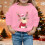 Kids Christmas Pullover Reindeer Print Round Neck Long 2