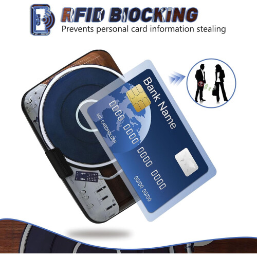 Μίνι θήκη πιστωτικών καρτών με αποκλεισμό RFID, λεπτό μεταλλικό πορτοφόλι για 2