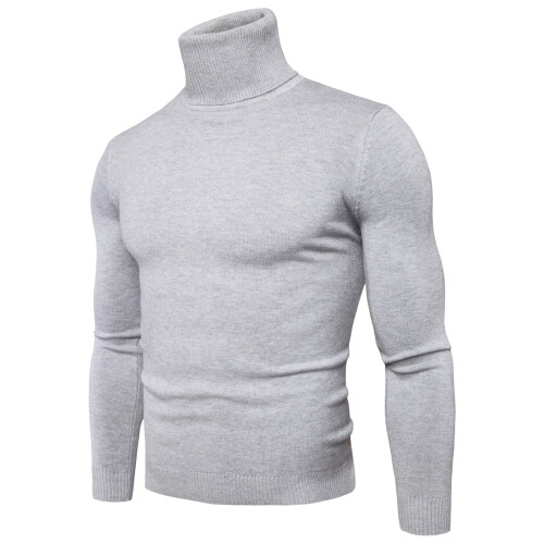 Herren-Rollkragenpullover, Baselayer, Slim Fit, Unifarben, Langarm, Strickwaren, Herbst/Winter, Weiche Pullover 1