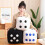 25cm Stuffed Cube Dice Plush Pillow Soft White Black Colorful Back Support Plushie Interactive Game Gift 4
