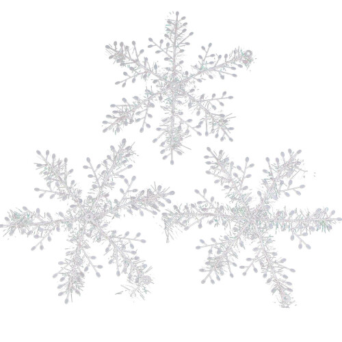 Christmas Snowflake String Ornaments White Set 12 pcs 2