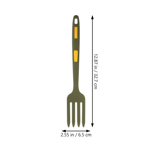 Olive Green Silicone Fork Food Kitchen Accessory for Home Use with Smooth Rounded Edges 1