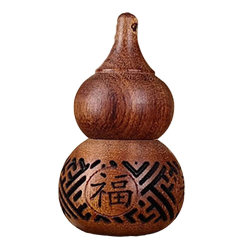 Handgeschnitzter Anhänger in Form einer Holzkürbisfigur 2