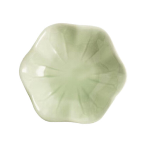 Ceramic trinket tray flower shape light green 1