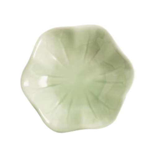 Ceramic trinket tray flower shape light green 2