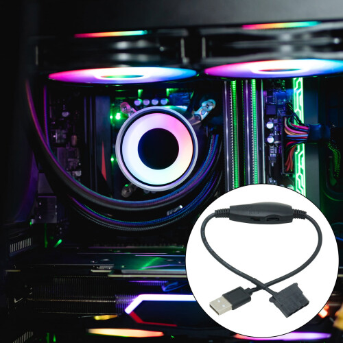 Καλώδιο προσαρμογέα ανεμιστήρα USB σε 4 ακίδες, 5V σε 12V, με διακόπτες. Καλώδιο 1