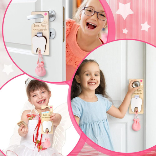Κιτ παραλαβής και παράδοσης Tooth Fairy, κρεμάστρα πόρτας με υποδοχή για χρήματα, 1