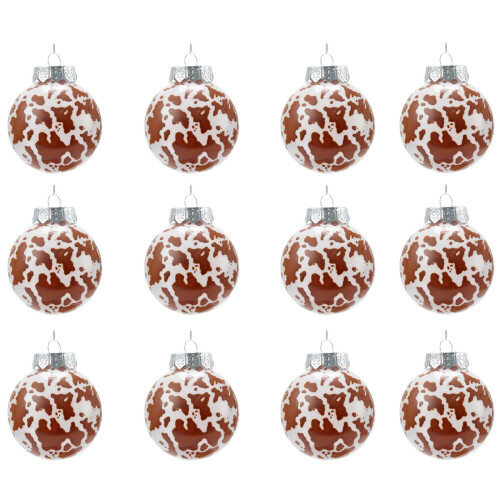 12pcs Brown Plastic Macaron Christmas Ball Ornaments 2