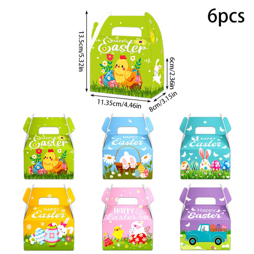 Easter treat boxes paper with handle 6 pcs 1