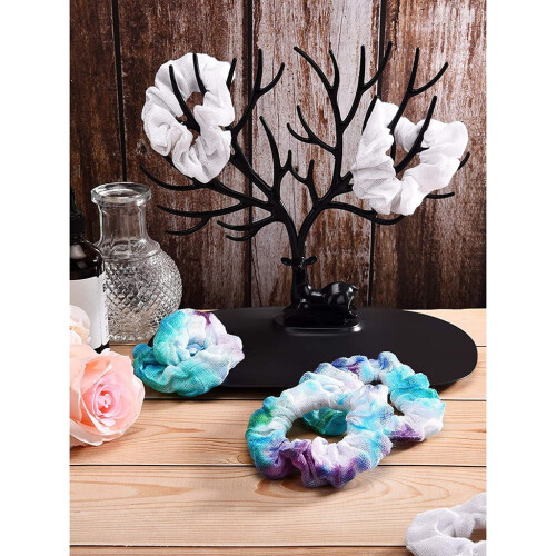 Λευκά λαστιχάκια μαλλιών για tie-dye, ελαστικά λαστιχάκια μαλλιών, μαλακές βάσεις 2