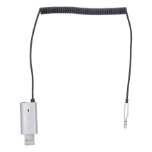 Adaptér USB na 3,5 mm Bluetooth 5.3 prijímač do auta, prevodník Aux na Bluetooth s handsfree hovormi a funkciou pamäte, odolný dizajn s dlhou