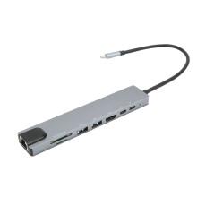 8In1USB C Hub With4K HDMI PD Fast Charging Universal RJ45Ethernet Interface SD TF Card Reader Docking Station For Laptop Superfast Data Transfer