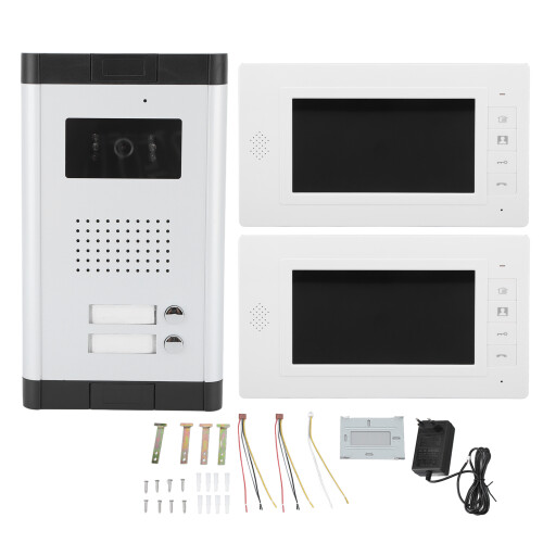 Sistema de interfone com vídeo, tela LCD de 7 polegadas, visão noturna infravermelha, câmera infravermelha para uso interno e externo, interfone