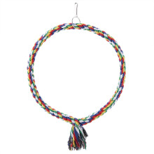 Cotton Rope Swing For Birds With Metal Wire Base, Bite Resistant And Durable Design, Satisfies Instincts While Reducing Stress For Small To Medium