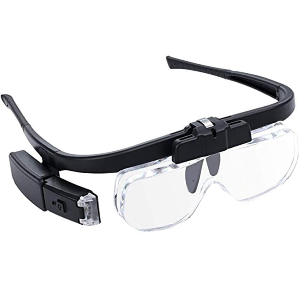 Light Hands Free Magnifying Glass With Usb Rechargeable Headband Lens Interchangeable Magnification1.5x2.5x3.5x5x Ergonomic Eyeglasses Bracket