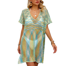 Intricate Crochet Pattern Crochet Dress Bathing Suit Cover Ups for Summer Outfit Sexy Coverup Breathable Net Fabric Kaftan Silhouette for Pool and