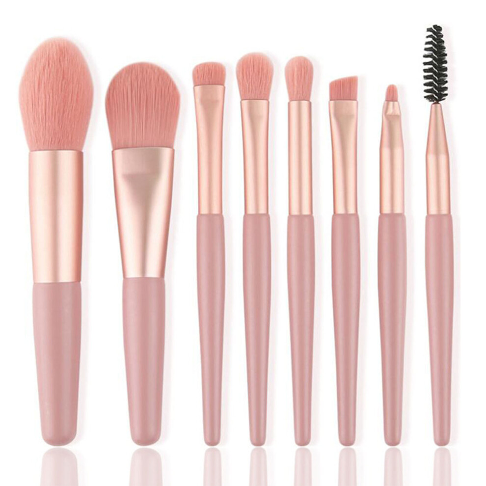Travel Makeup Brush Set No Shedding, 8PCS Soft and Dense Bristles Kit with Storage Pouch for Foundation Concealer Eyeshadow Perfect for All Occasions