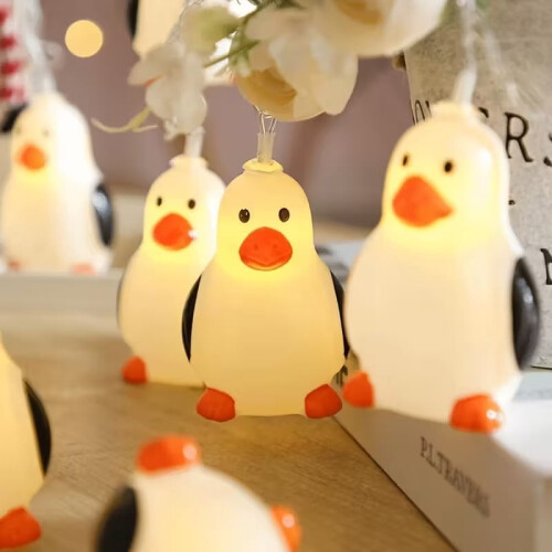 1pc Indoor LED Penguin String Lights, Animal-shaped Battery Box Decoration String Lights 1