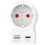 EU to UK Plug Adapter, USB-A/USB-C 20W PD Grounded 2