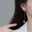 Solid 925 Sterling Silver Leaf Chain Dangle Earrings for Women Teens Leaf Dangle Drop Earrings Threader Tassel 2