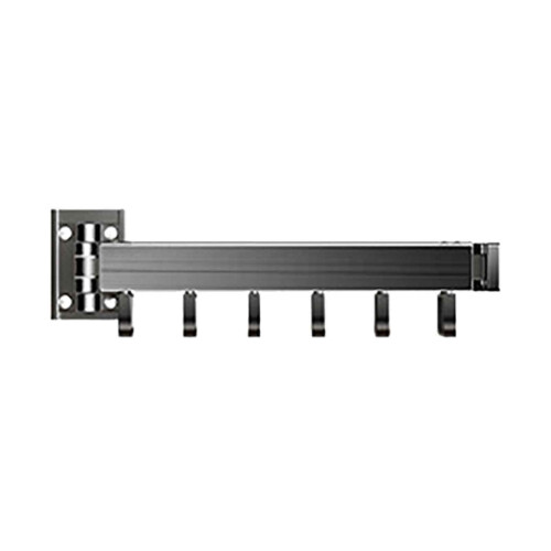 Retractable Wall Mount Drying Rack, 127cm Aluminum, 540 Rotating & Foldable, No-Drill, Space-Saving, Gray 1
