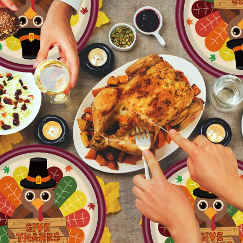 Thanksgiving-Geschirrset – Pappteller, Servietten, Becher 2