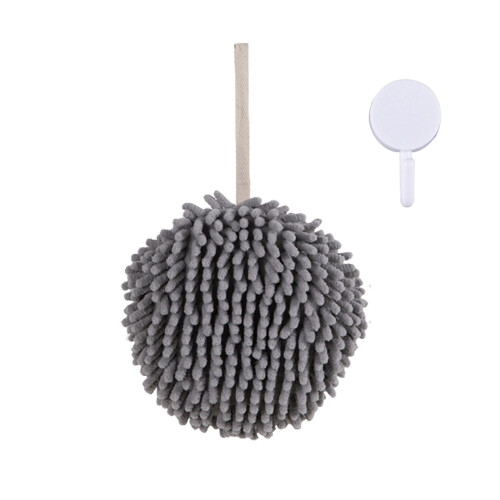 Πετσέτα χειρός Chenille Fuzzy Ball για κουζίνα και μπάνιο, γρήγορο στέγνωμα με θηλιά 1