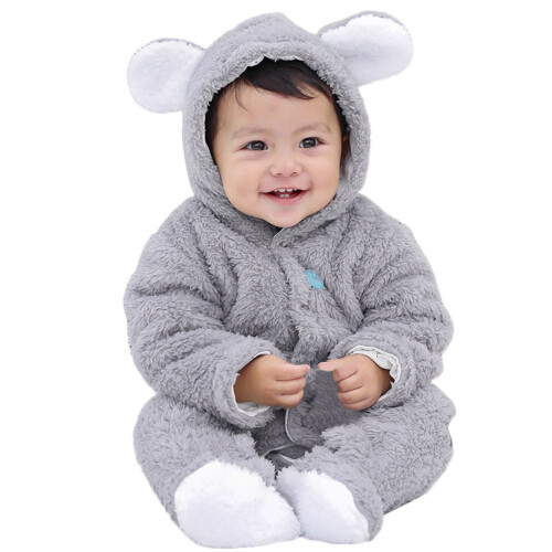 Baby-Winteroverall mit Kapuze, grau, 6-9 Monate 2