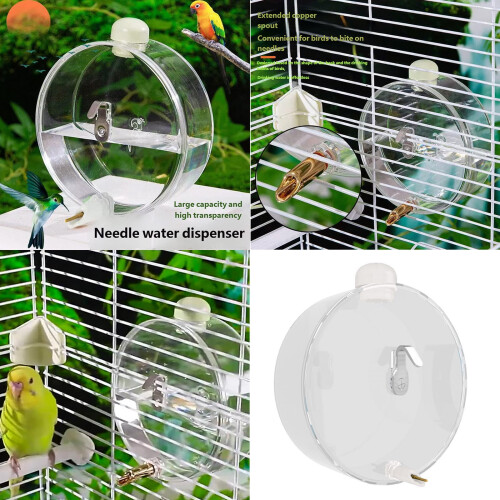 Touch Activated Bird Water Dispenser 250ml Leakproof Automatic Refill Systems Waterer Bottle For Parrots Cage Mounting 1