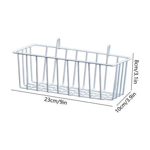 White Metal Wall Basket – 23x10x8cm Multipurpose Storage 2