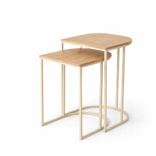 2 Nest of Tables Oak Side Table Living Room Small Bedside Table Bedroom Furniture