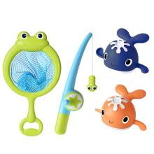 Juguete interactivo para el baño: juego de pesca magnético con ballenas y peces nadadores de cuerda, juego educativo para niños pequeños. Juguete