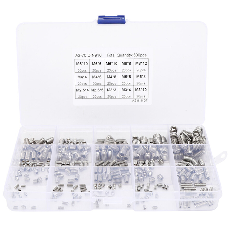 Anti Rust Corrosion Resistance Hex Drive Cup Point Set Stainless Steel Cup Point Metric Screws With Easy To Store Use Featuring Convenient Plastic 9014198239006