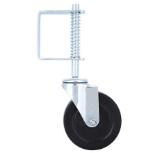 Universal Mount Plate Swivel Gate Caster Spring Loaded Adjustable Spring Bracket Load Capacity Rubber Wheel Corrosion Resistant For Industrial Fencing
