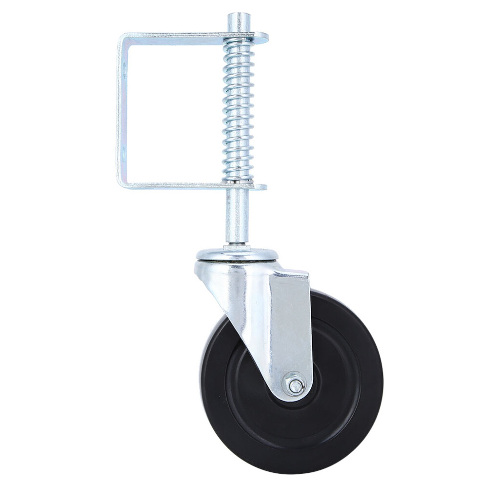 Corrosion Resistant Spring Loaded Gate Caster Swivel Wheel Adjustable Spring Bracket Universal Mount Plate Load Capacity Rubber Tread For Factory 9180479943976