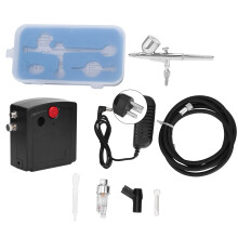 Adjustable Thin Spraying Line Portable Airbrush Kit with Compressor Gravity Feed Dual-Action Airbrush Durable Stainless Steel Easy Fluid Refills for