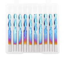 Solid Carbide CNC Router Bits Nano Blue Coated Spiral Upcut Ball Nose End Mill Industrial Quality Cutting Tools for2D and3D Carving Resin Plastic
