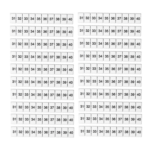 100Pcs ZB Series Terminal Marker Strip 31-40 2