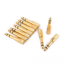 Adaptateur audio plaqué or haut de gamme pour systèmes audio professionnels, adaptateur 6,35 mm (1/4 pouce) à faible perte sonore et blindage