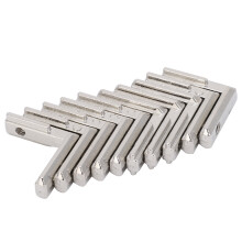 L-förmiger Eckverbinder für Innenverbindungen, Innenverbindung aus Kohlenstoffstahl mit Nickel-Finish, 90-Grad-Aluminiumprofil-Innenverbindung für