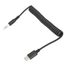 Compatible avec les microphones sans fil, câble microphone USB-C vers 3,5 mm doté de connecteurs en L à 90, conception compacte et légère,