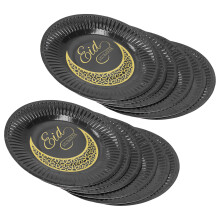 Disposable Paper Plates for Multiple Occasions, Light Weight Easy Clean Up Modern and Up to Date Aesthetic Gold Dot Design with Sturdy and Durable