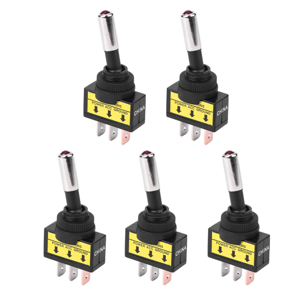 On Off On Toggle Switch For Vehicle Upgrades, 3Position Toggle Switch With Built-In Indicator Light, Latching On Off Switch Rocker Toggle Switch Led 9083649432303