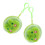 Coin Purse Green Plush Cartoon Shape 2 Pcs 6