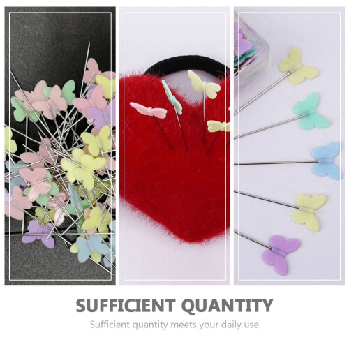 Alfinetes de costura para quilting com cabeça de borboleta, plástico, 2 caixas, 0,12 x 0,51 x 2,76 polegadas 1
