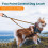 Two-Point Control Leash for Medium/Large Dogs – No-Tangle, Padded, Reflective, Converts to Single Leash, Compatible with No-Pull Harnesses (Brown) 3